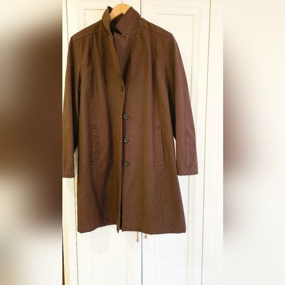 Ladies brown lightweight coat . Raincoat . - Picture 1 of 5